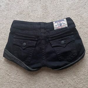 True Religion 24 Women's Black Low Rise Jean Shorts